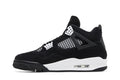 Air Jordan 4 Retro 'White Thunder' - Black Suede Basketball Sneakers