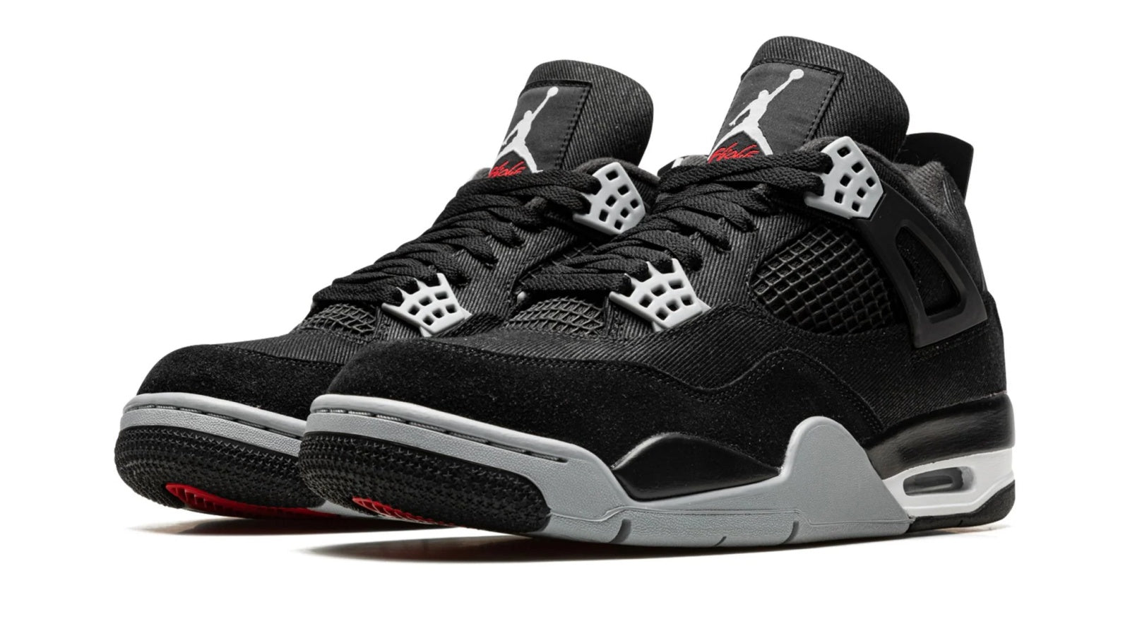 Air Jordan 4 "Black Canvas" - Classic Retro Basketball Shoe with Iconic Grey Accents