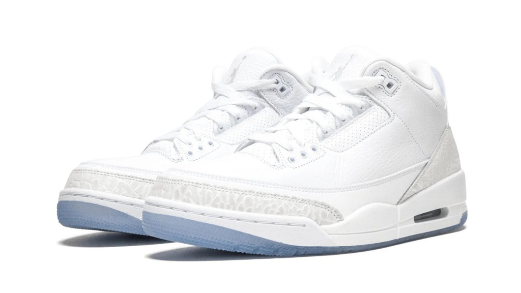 Air Jordan 3 Retro Pure White - Icy Blue Translucent Outsole Sneaker