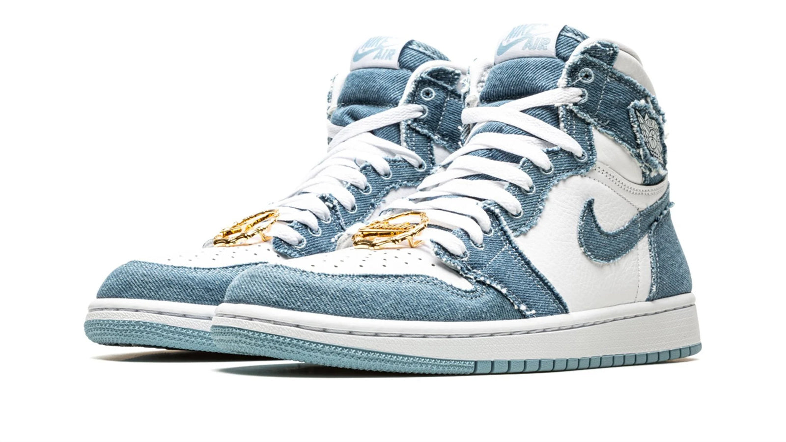 Women's Air Jordan 1 High OG Denim - Vintage Basketball Style with Frayed Denim Overlays