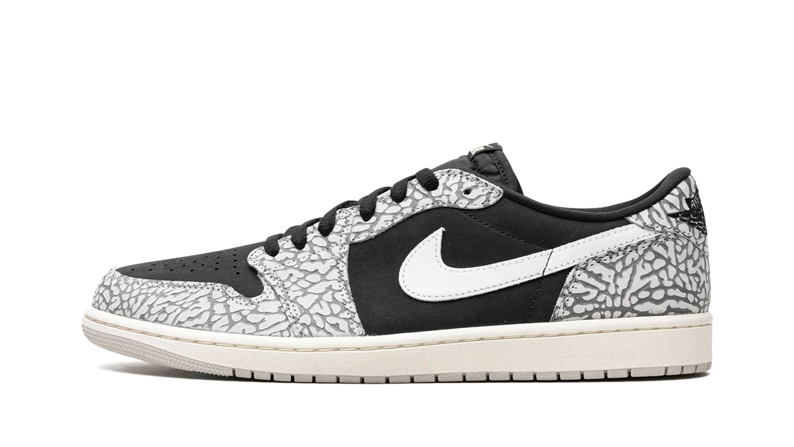 Air Jordan 1 Low OG Black Elephant Print - Classic Basketball Sneaker