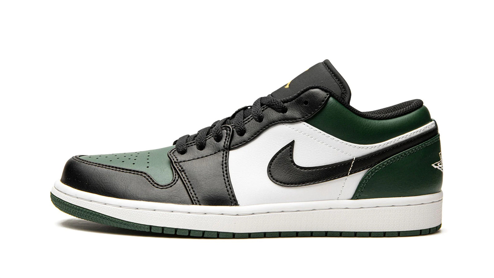 Air Jordan 1 Low Green Toe - Classic Color Block Basketball Sneaker
