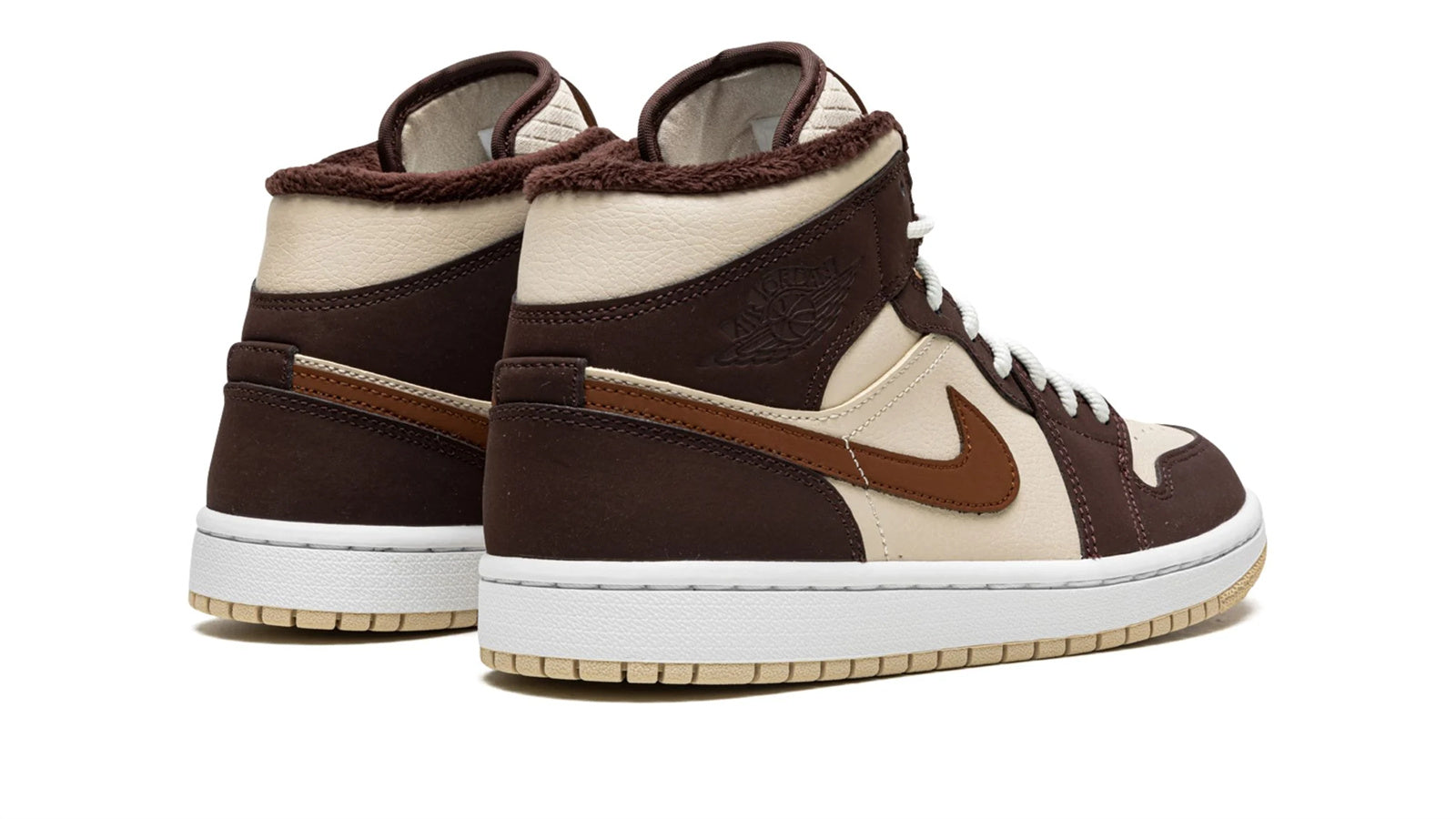 Women's Air Jordan 1 Mid SE Brown Basalt Fleece - Cozy Cold Weather Sneaker