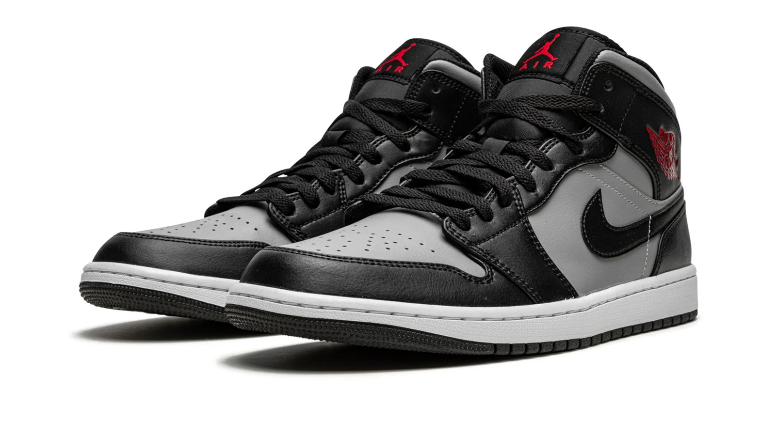 Air Jordan 1 Mid Shadow Red - Classic Two-Tone Basketball Sneaker