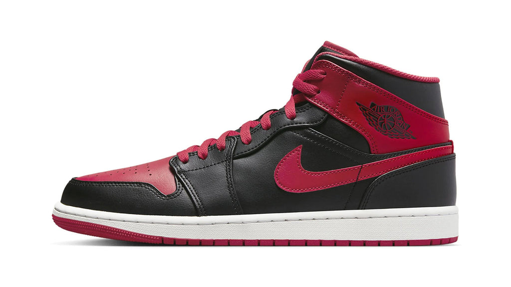 Air Jordan 1 Mid Alternate Bred - Fire Red & Black Leather