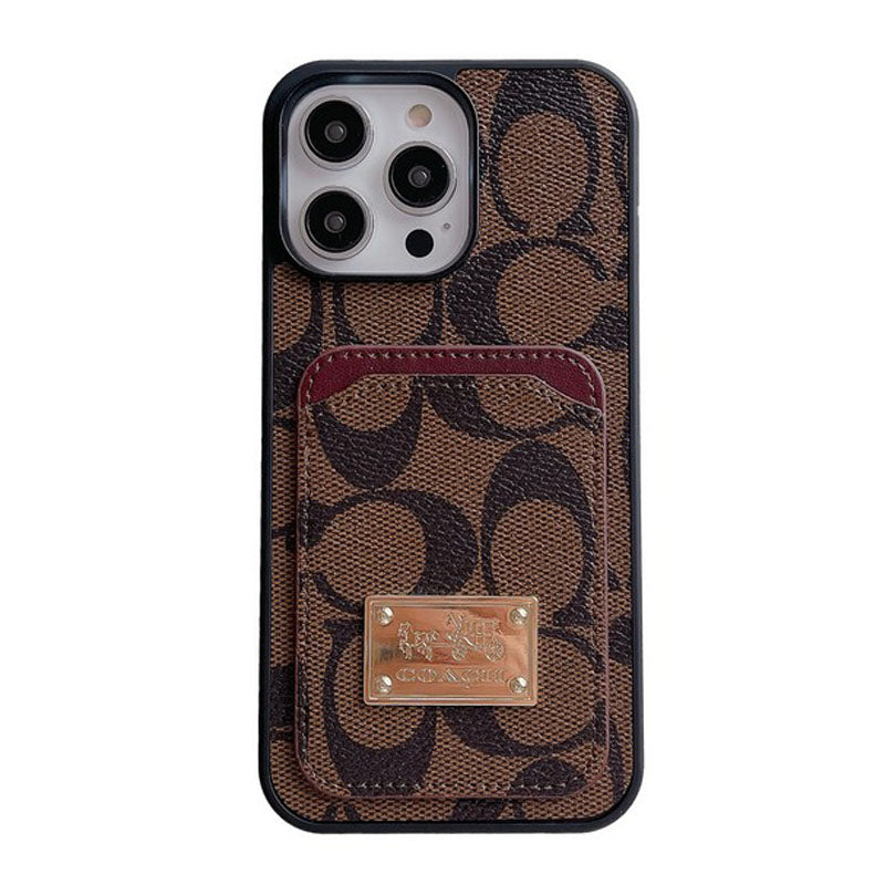 Classic Card Bag Leather iPhone Case