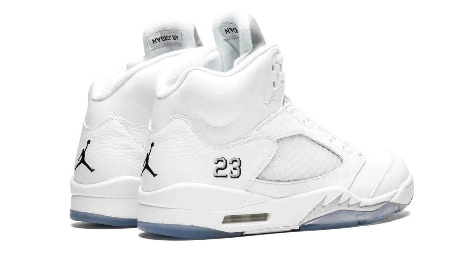 Air Jordan 5 Retro Metallic Silver - Premium White Leather with Silver Accents
