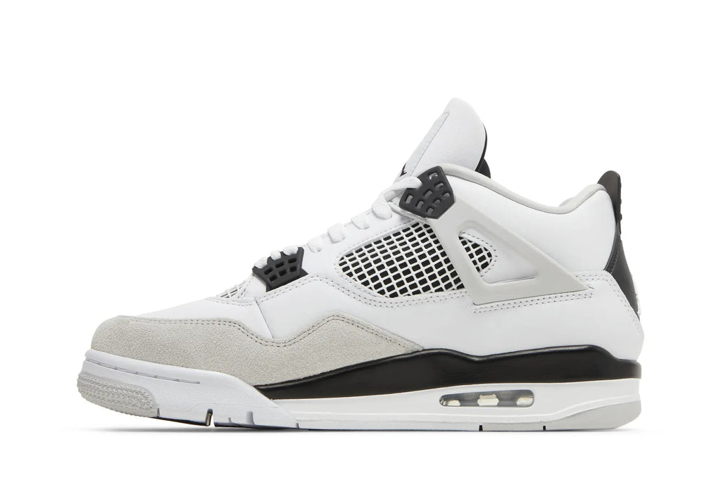 Jordan 4 Retro 'Military Black' - Classic White & Grey High-Top Sneaker