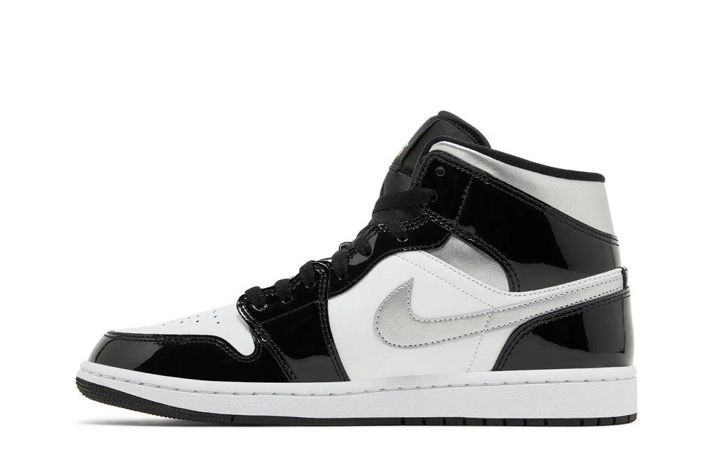 Jordan 1 Mid SE Black White Metallic Silver - Classic High-Top Sneaker