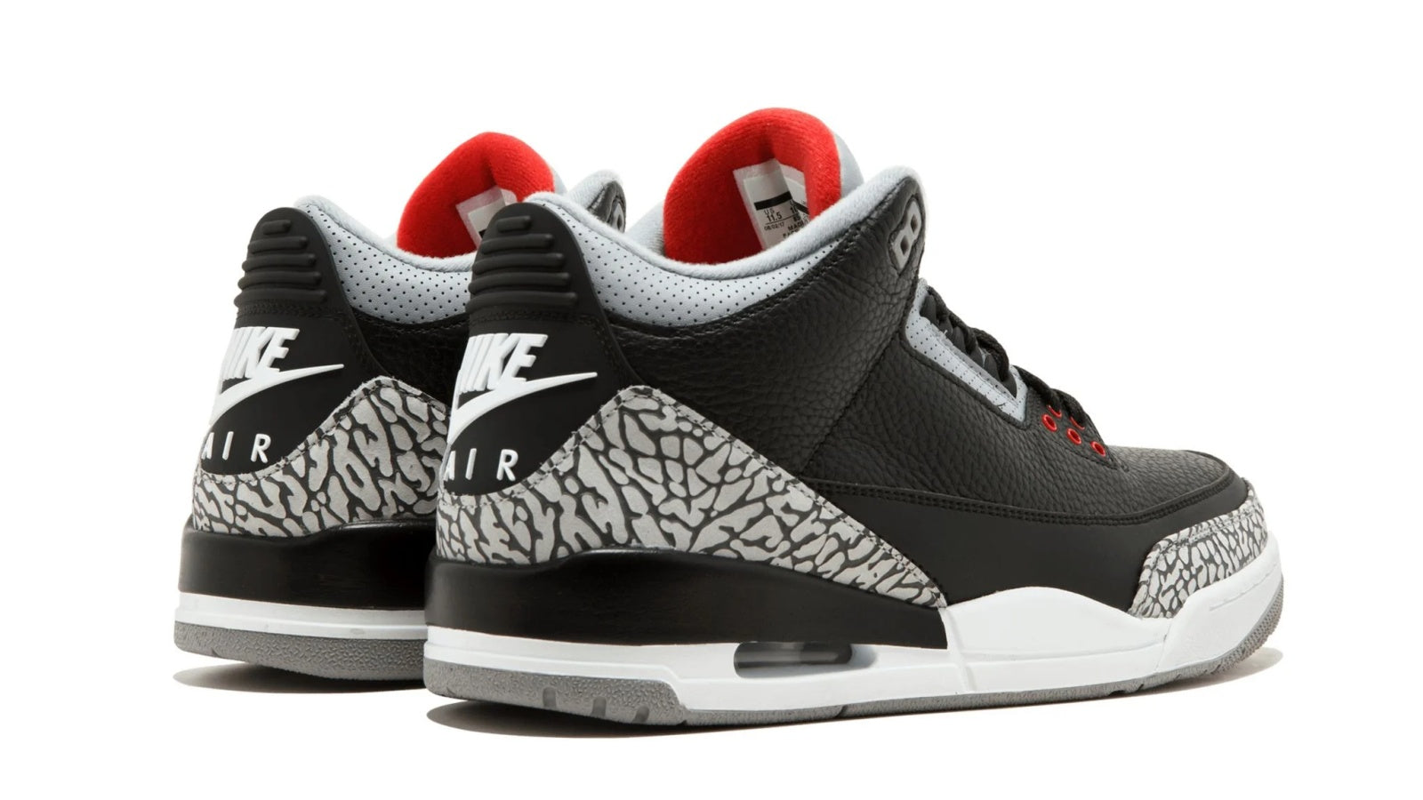 Air Jordan 3 Retro OG Black Cement - Authentic Nike Air Heel