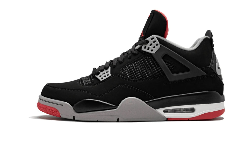 Air Jordan 4 Retro "Bred 2019" - Iconic Black & Red Sneaker with Nike Air Branding