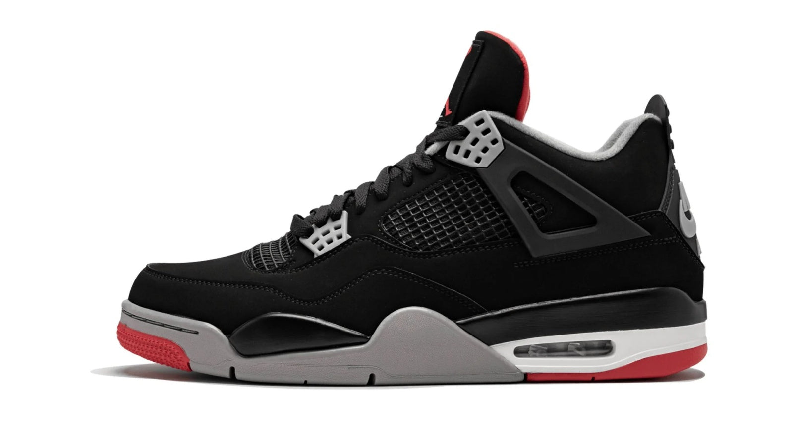 Air Jordan 4 Retro "Bred 2019" - Iconic Black & Red Sneaker with Nike Air Branding