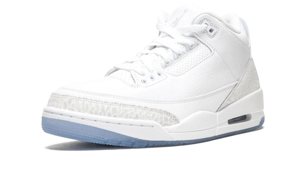 Air Jordan 3 Retro Pure White - Icy Blue Translucent Outsole Sneaker