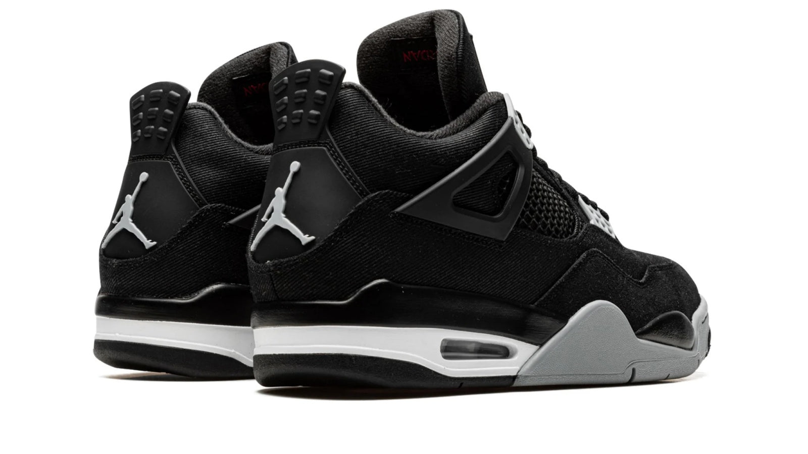 Air Jordan 4 "Black Canvas" - Classic Retro Basketball Shoe with Iconic Grey Accents