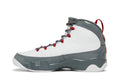 Jordan 9 Retro Fire Red - Classic White Leather Basketball Sneaker