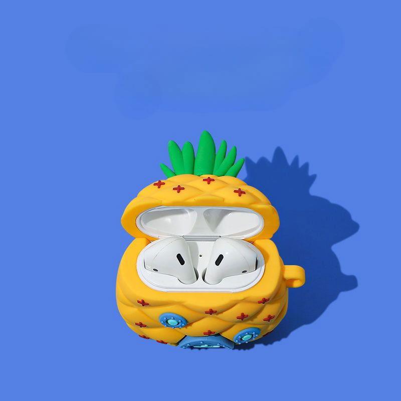 Cartoon Square Pineapple House AirPods Pro Case Soft Silicone
