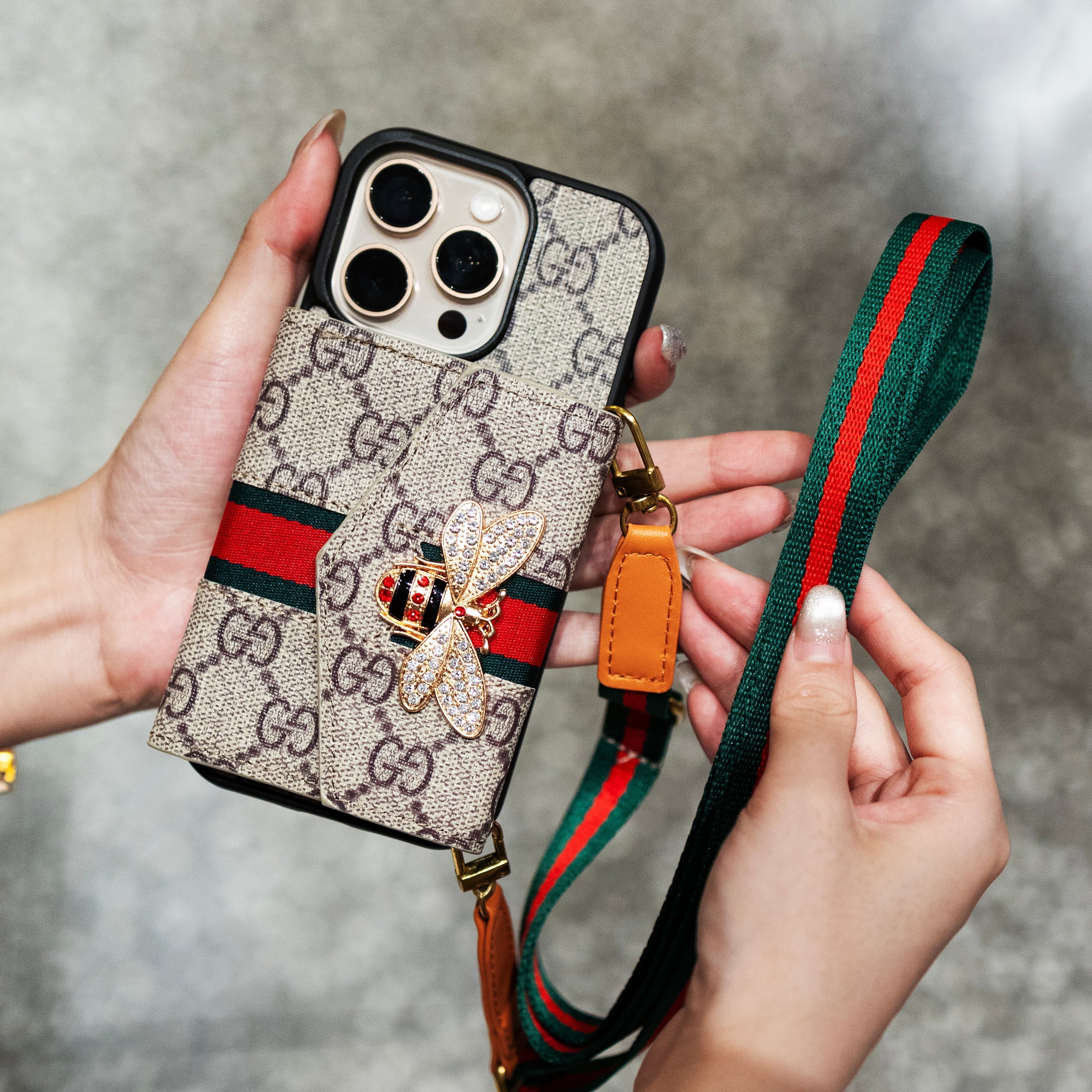 Premium Advanced Crossbody iPhone Case with Card Holder & Shoulder Strap