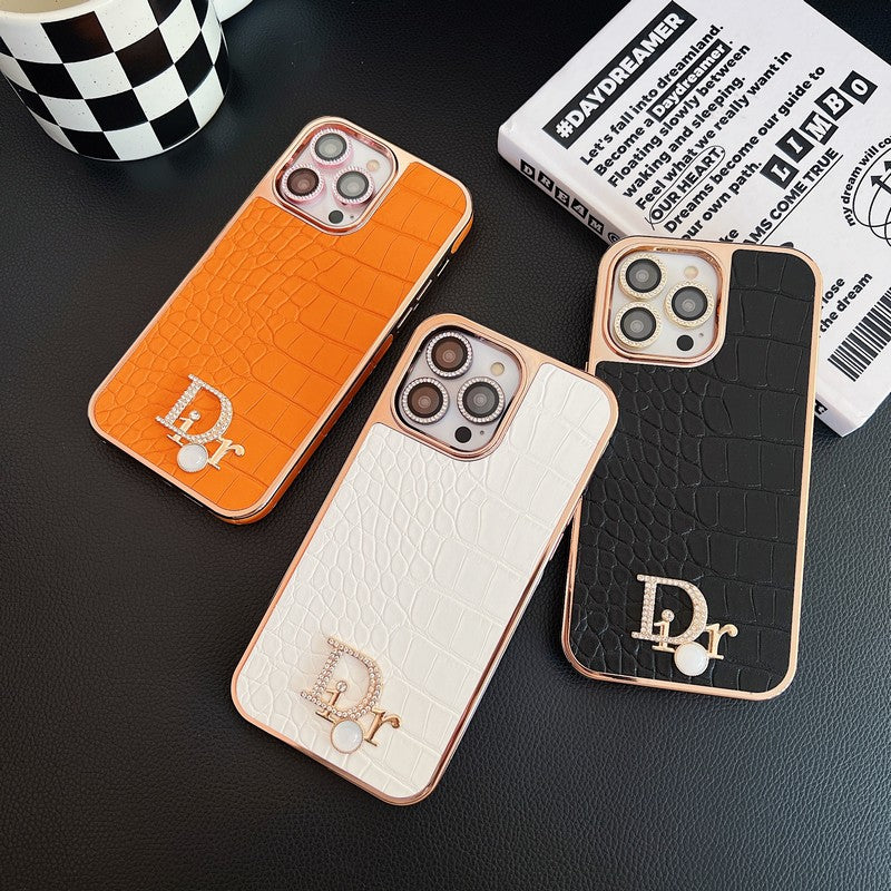 Fashion Diamond Logo Rose Gold iPhone Case