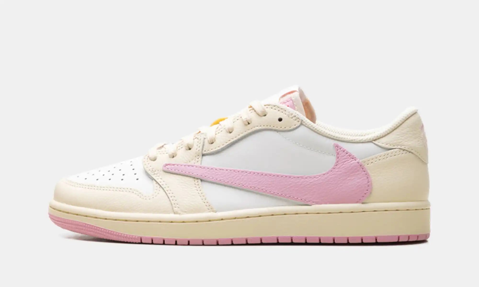 Retro 1 Low TS "Canary" Shy Pink Premium Leather Sneakers - IQ7604-100
