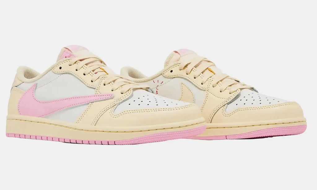 Retro 1 Low TS "Canary" Shy Pink Premium Leather Sneakers - IQ7604-100