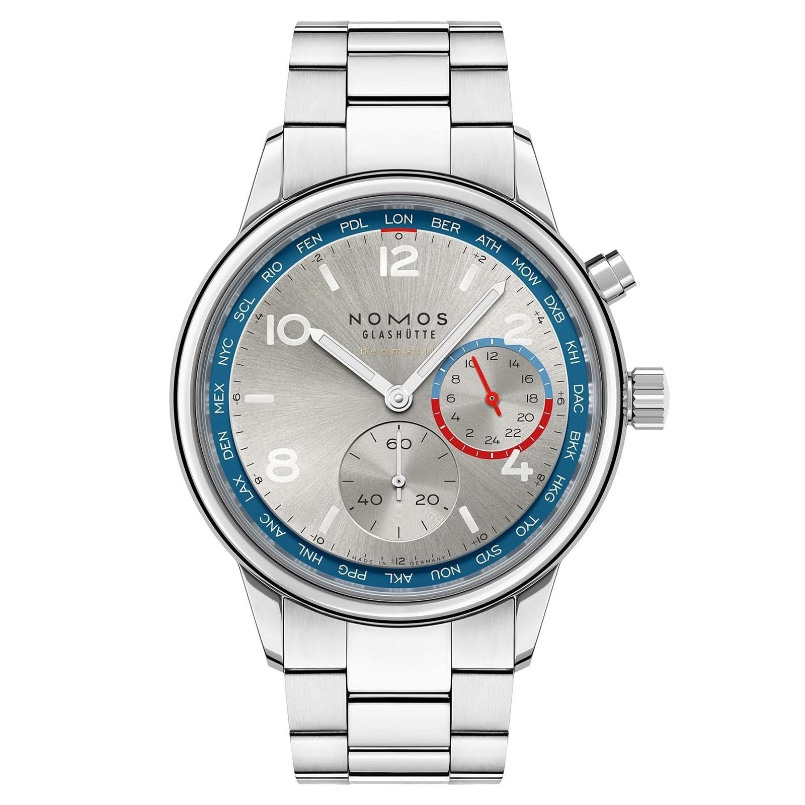 NOMOS Club Sport Neomatik Worldtimer Silver