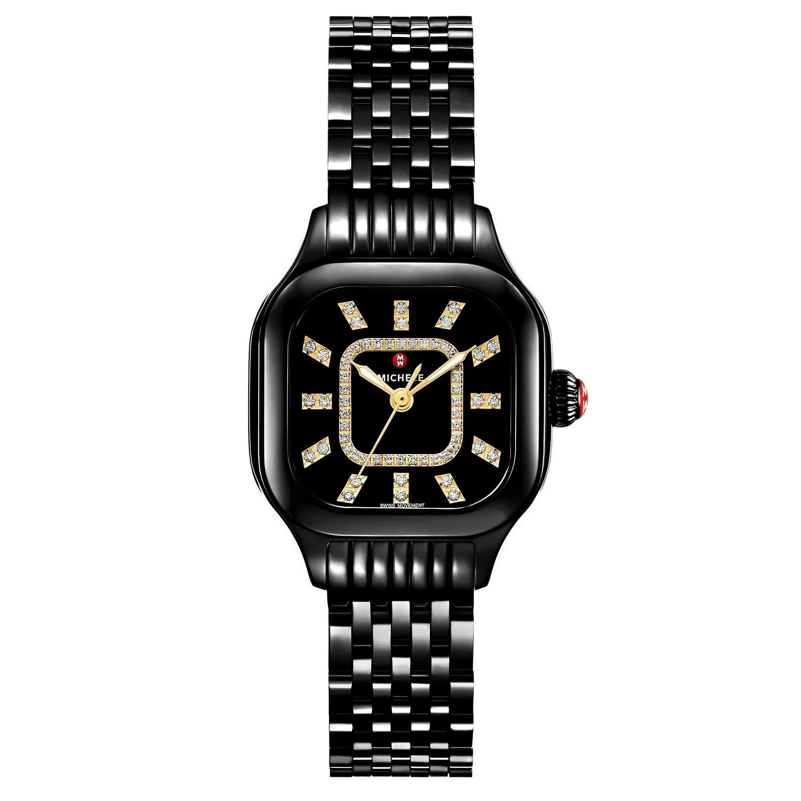 MICHELE Meggie Black Diamond 29mm Watch