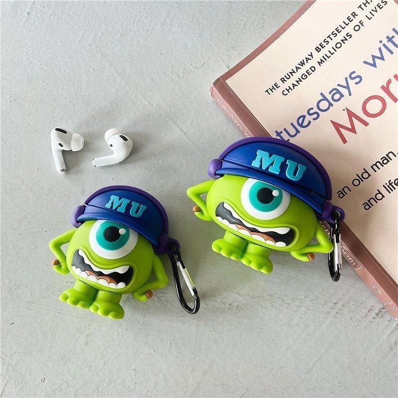 Mike Big Eyes Cartoon AirPods Case Cover with Keychain Loop