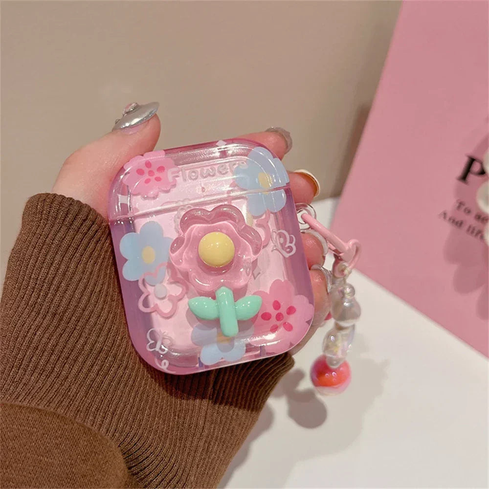 Cute Pink Headphones Case For AirPods 1 2 3 Cover For AirPods Pro 2