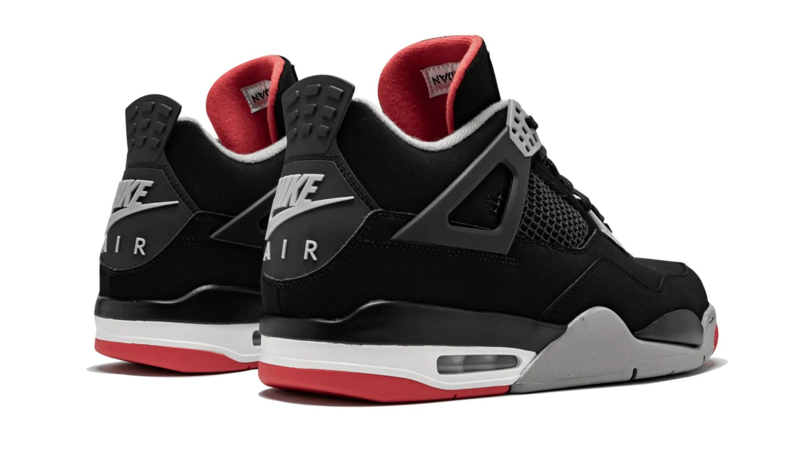 Air Jordan 4 Retro "Bred 2019" - Iconic Black & Red Sneaker with Nike Air Branding
