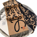 Autumn and winter two-color art font fringed scarf, soft and warm shawl, commuter casual versatile scarf, product details
