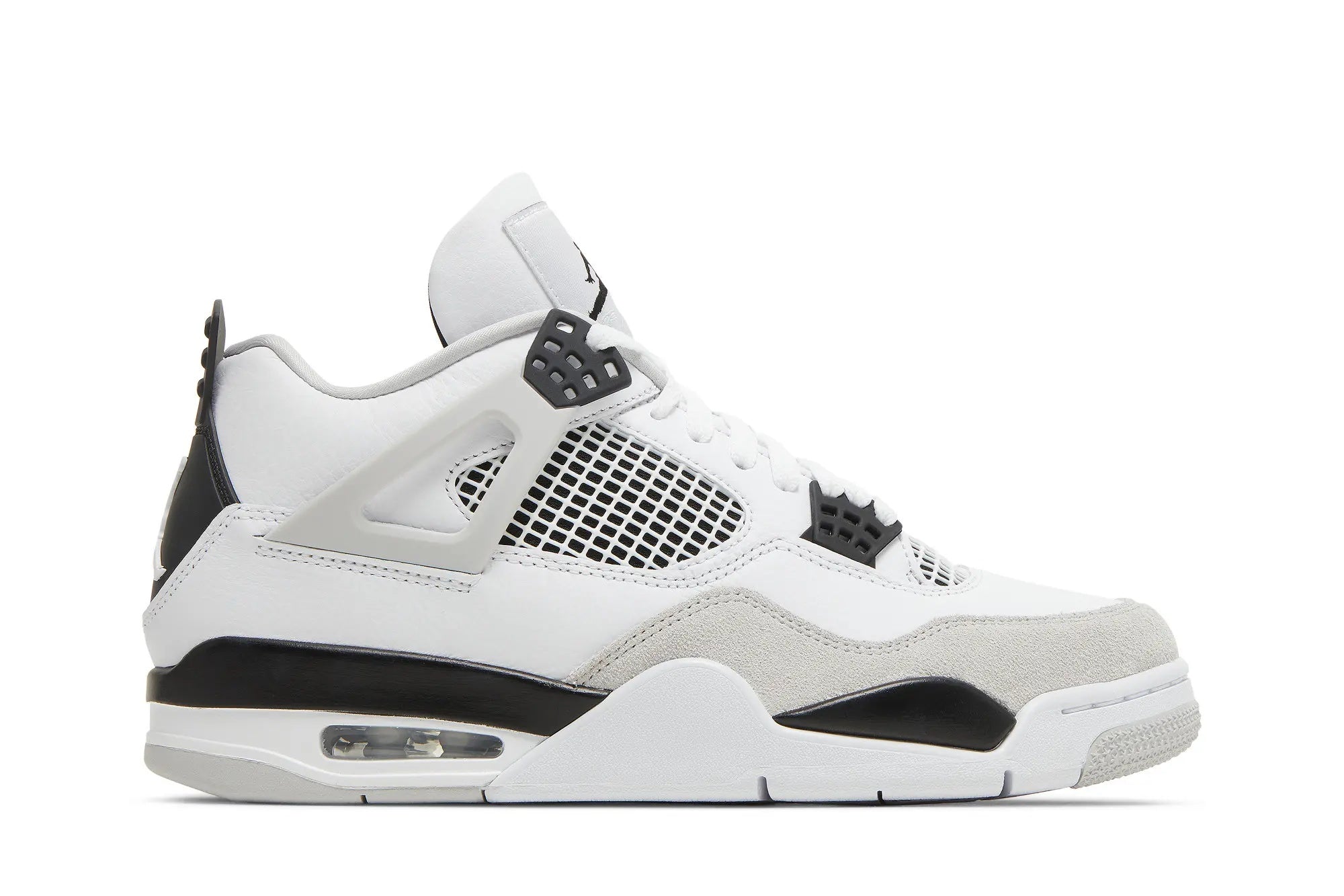 Jordan 4 Retro 'Military Black' - Classic White & Grey High-Top Sneaker