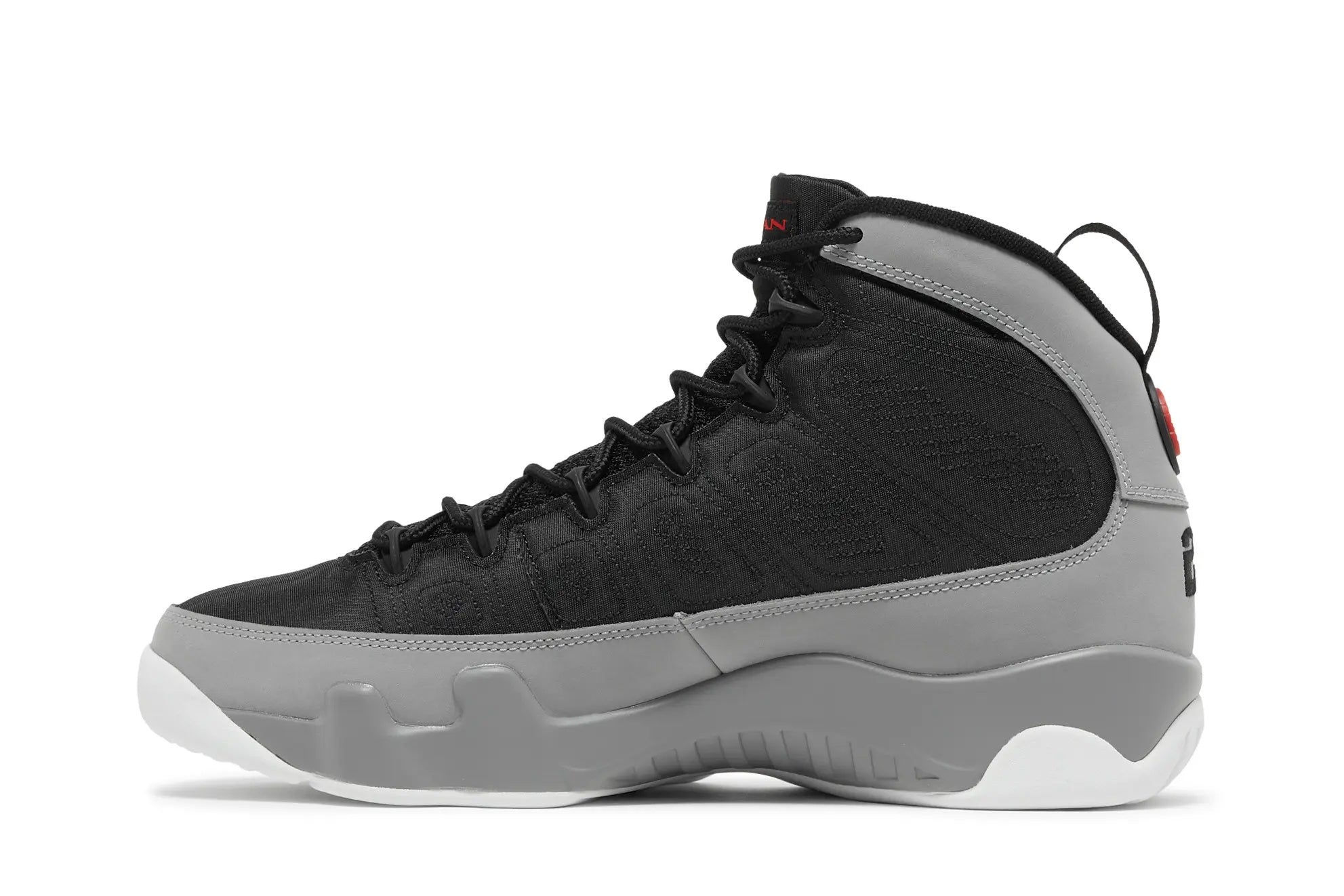 Air Jordan 9 Retro Particle Grey - Classic Basketball Style with Red Accents