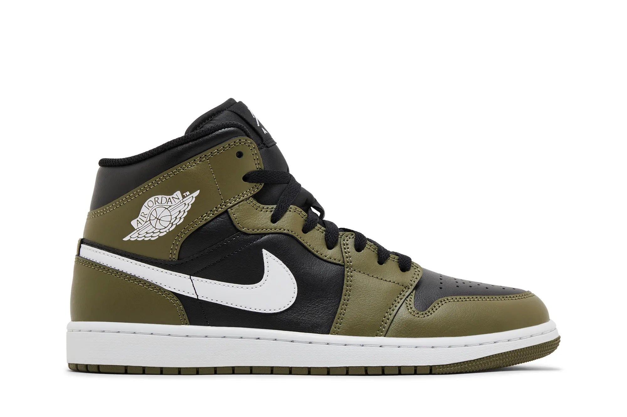 Jordan 1 Mid Sequoia Black Medium Olive White | DQ8426-092