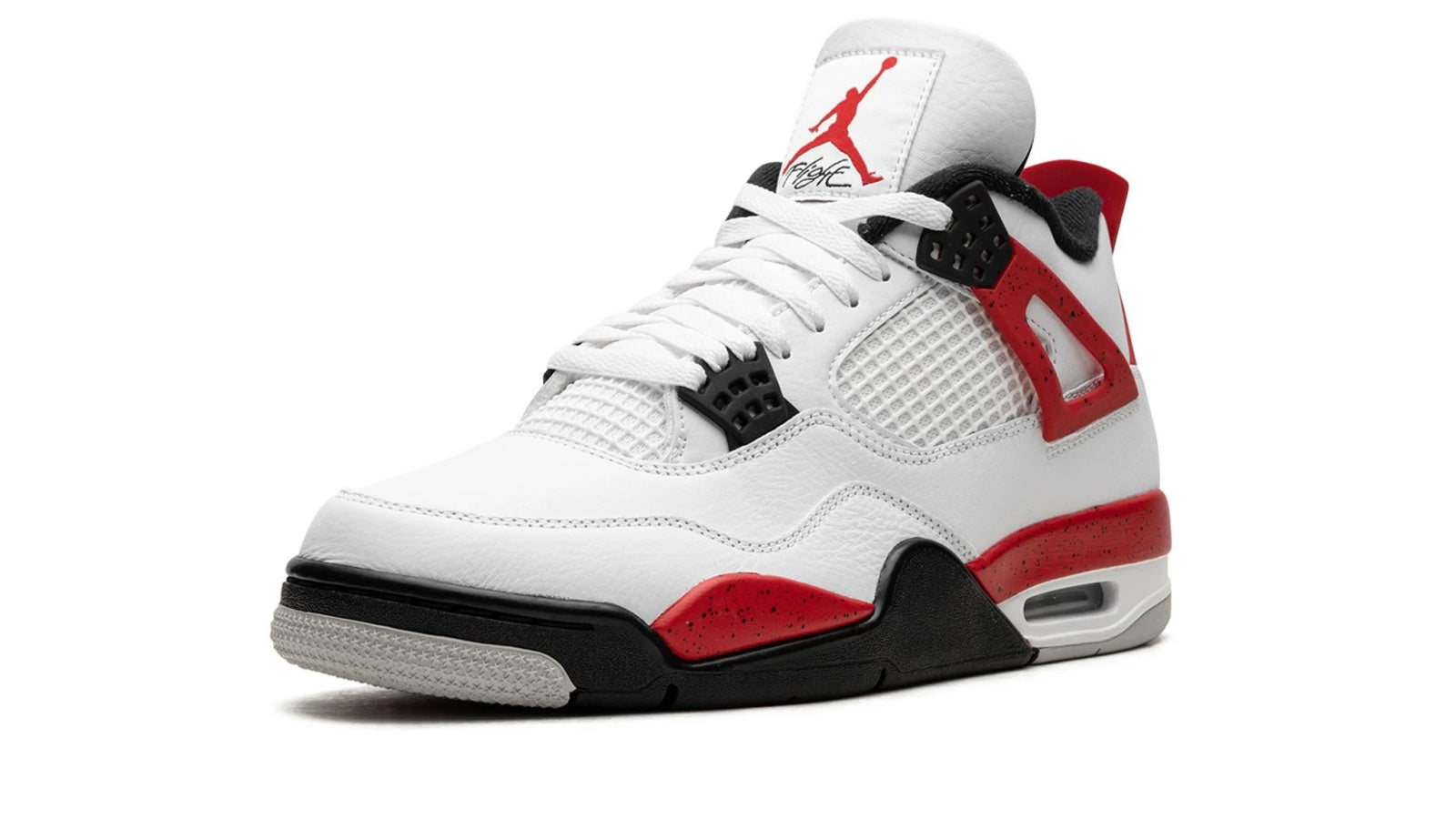 Air Jordan 4 Retro "Red Cement" - Classic Basketball Style with Fire Red Accents