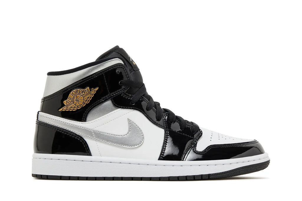 Jordan 1 Mid SE Black White Metallic Silver - Classic High-Top Sneaker