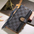 Luxury Monogram Wallet Case for Samsung – Black Checkerboard